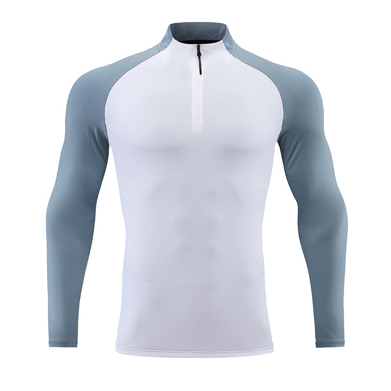 Mock Neck Half-zip Gym Solid Color