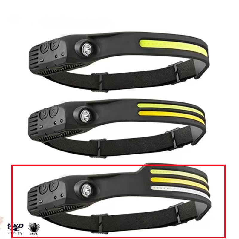 LED Induction Riding Headlamp - USB Rechargeable Waterproof Camping Headlight