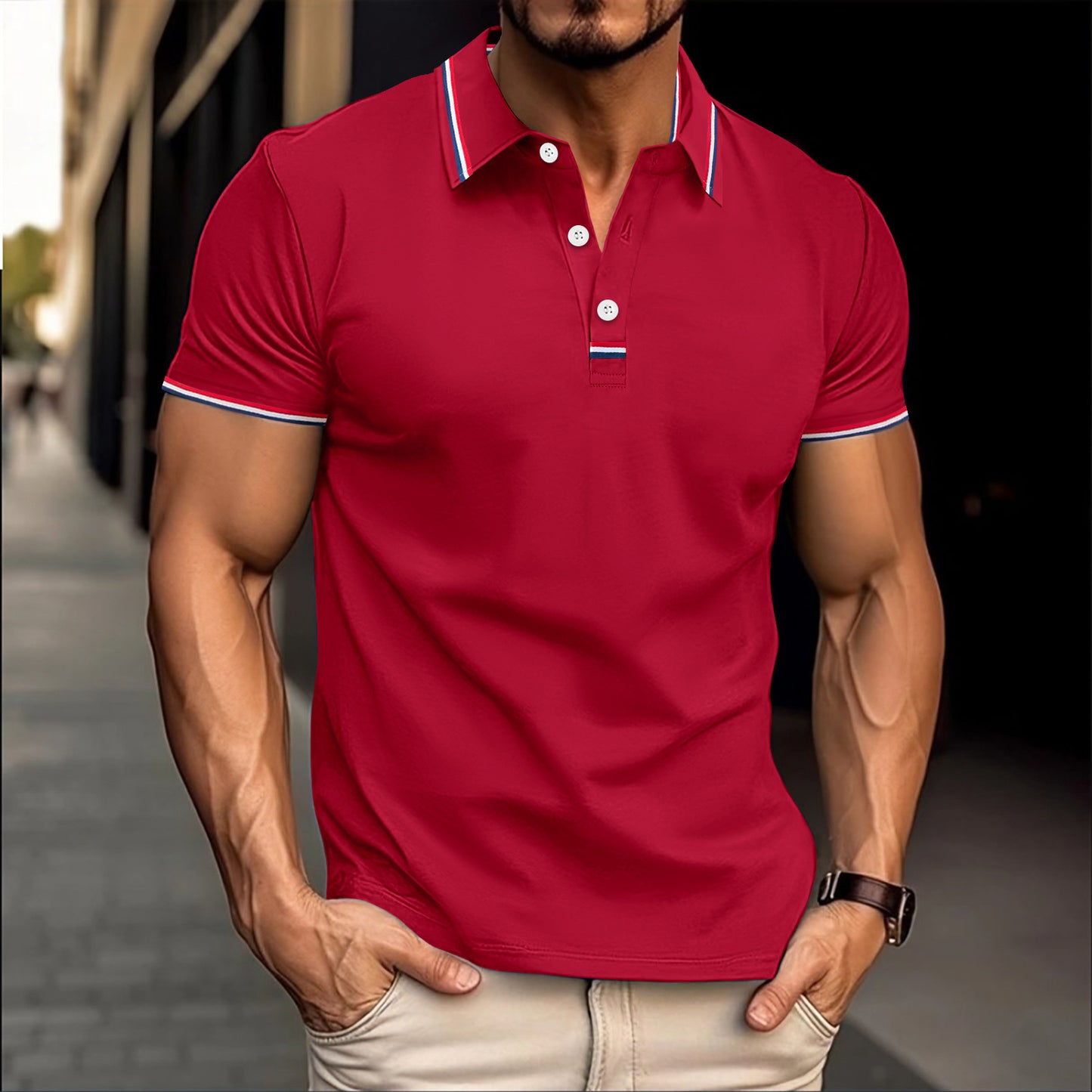Men's Button Detail T-Shirt - Versatile Casual Tee