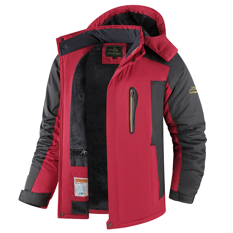 Men's Fleece-Lined Thick Outdoor Winter Jacket - Warm Insulated Coat