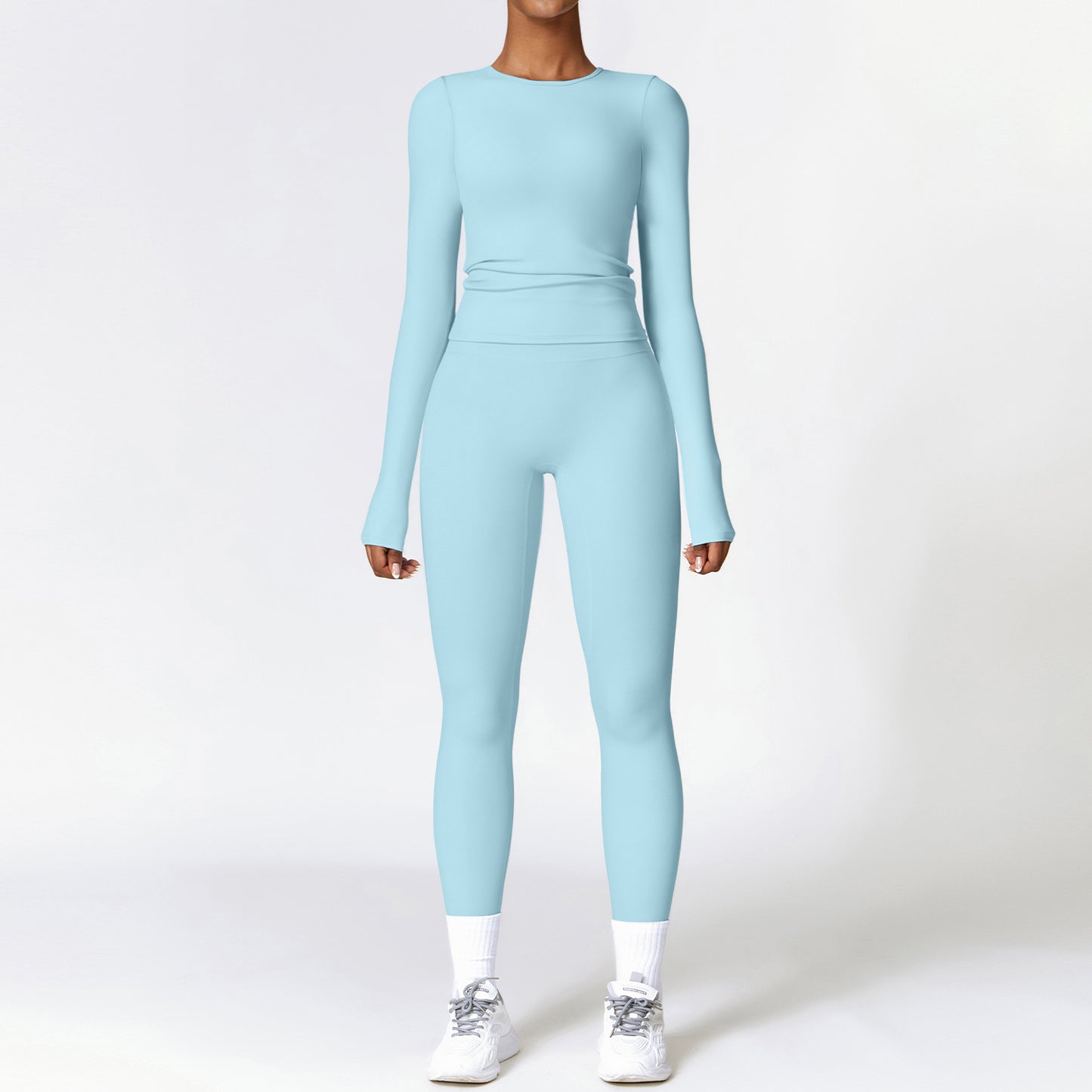 Women's Tracksuit Set - Gym Top & High Waist Leggings Yoga Outfit