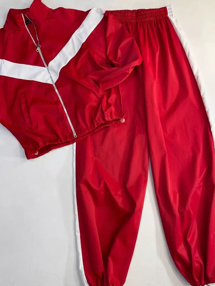 Sport Cardigan Trousers Suit Street Style Suit