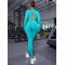 Women's 2-Piece Seamless Workout Set - Long Sleeve Top & High Waist Leggings