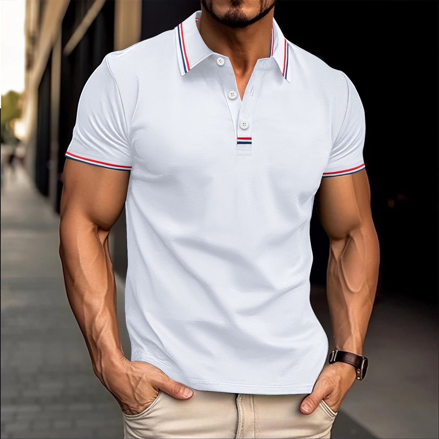 Men's Button Detail T-Shirt - Versatile Casual Tee