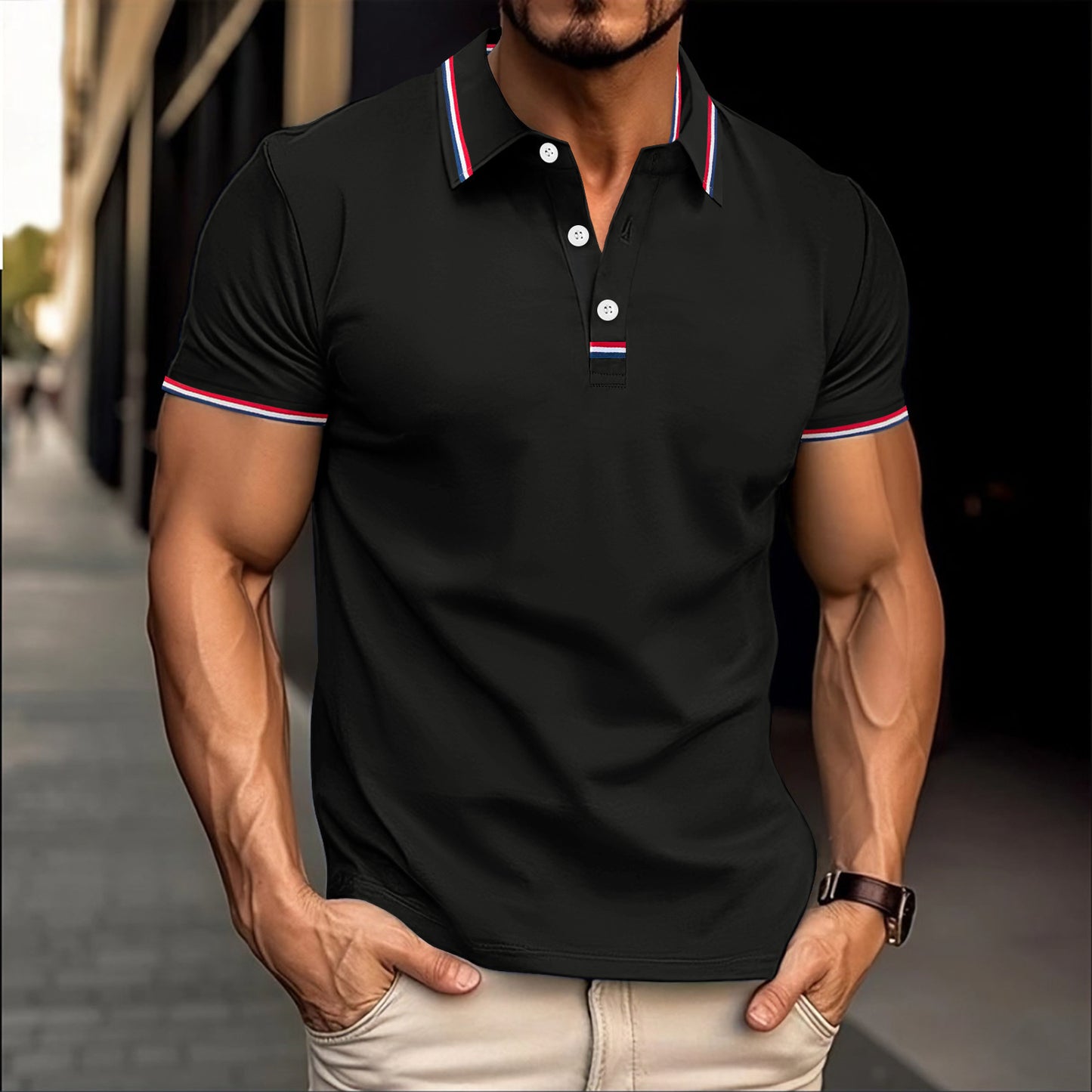 Men's Button Detail T-Shirt - Versatile Casual Tee