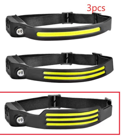 LED Induction Riding Headlamp - USB Rechargeable Waterproof Camping Headlight