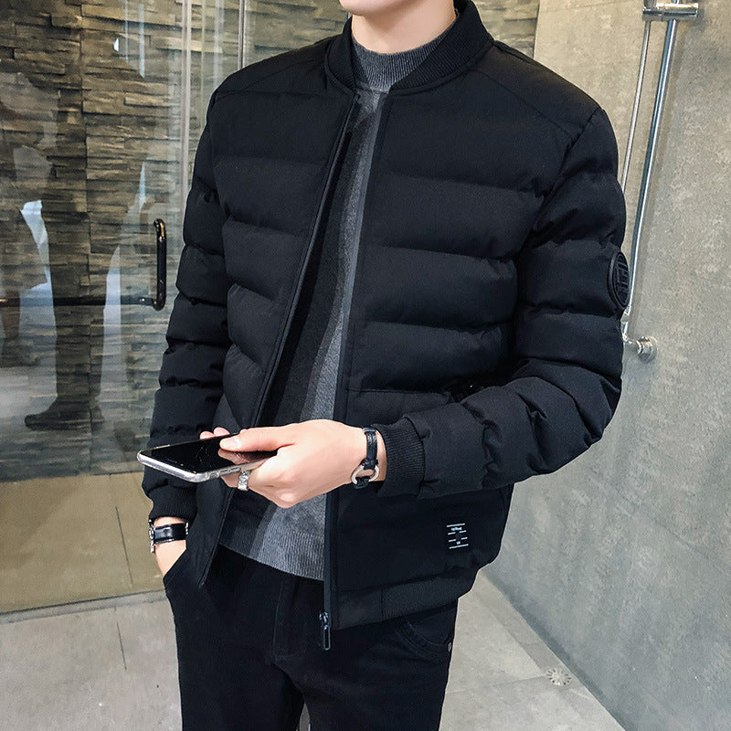 Men's Stand Collar Down Jacket - Baseball Style Puffer Coat