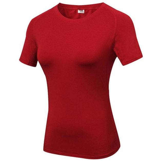 Women's Quick-Dry Compression Training T-Shirt - Yoga Performance Top
