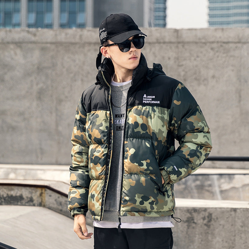 Men's Premium Down Padded Jacket - Shiny Short Puffer Coat