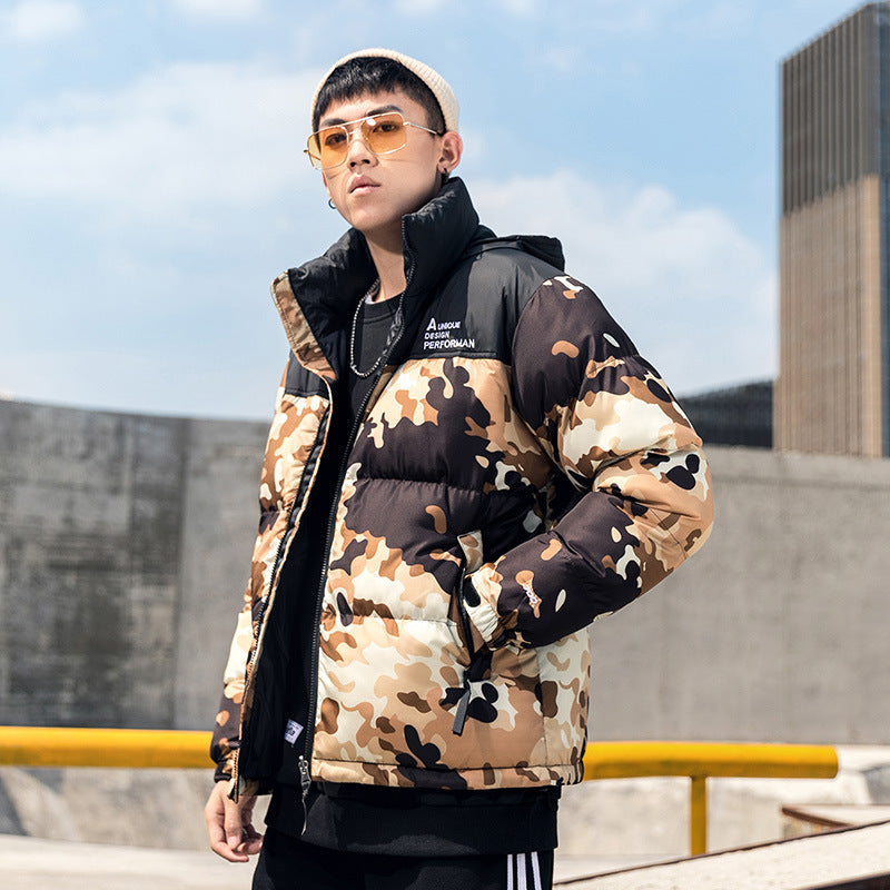 Men's Premium Down Padded Jacket - Shiny Short Puffer Coat