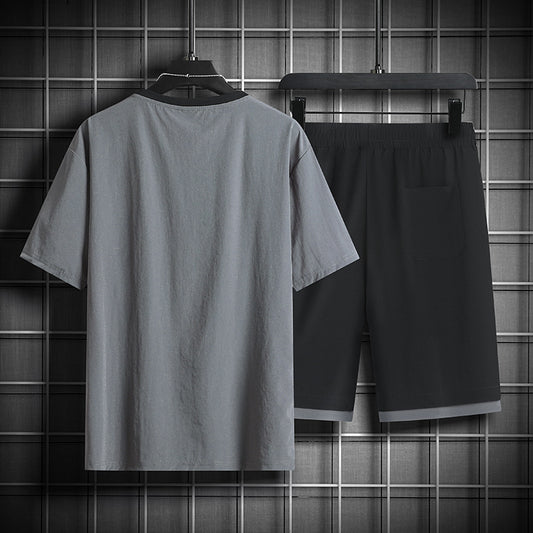 Men's Casual Shorts Suit - Thin Short-Sleeved Summer Set