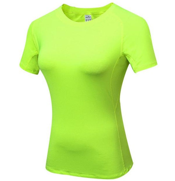 Women's Quick-Dry Compression Training T-Shirt - Yoga Performance Top