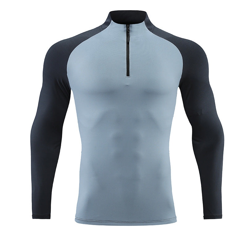 Mock Neck Half-zip Gym Solid Color