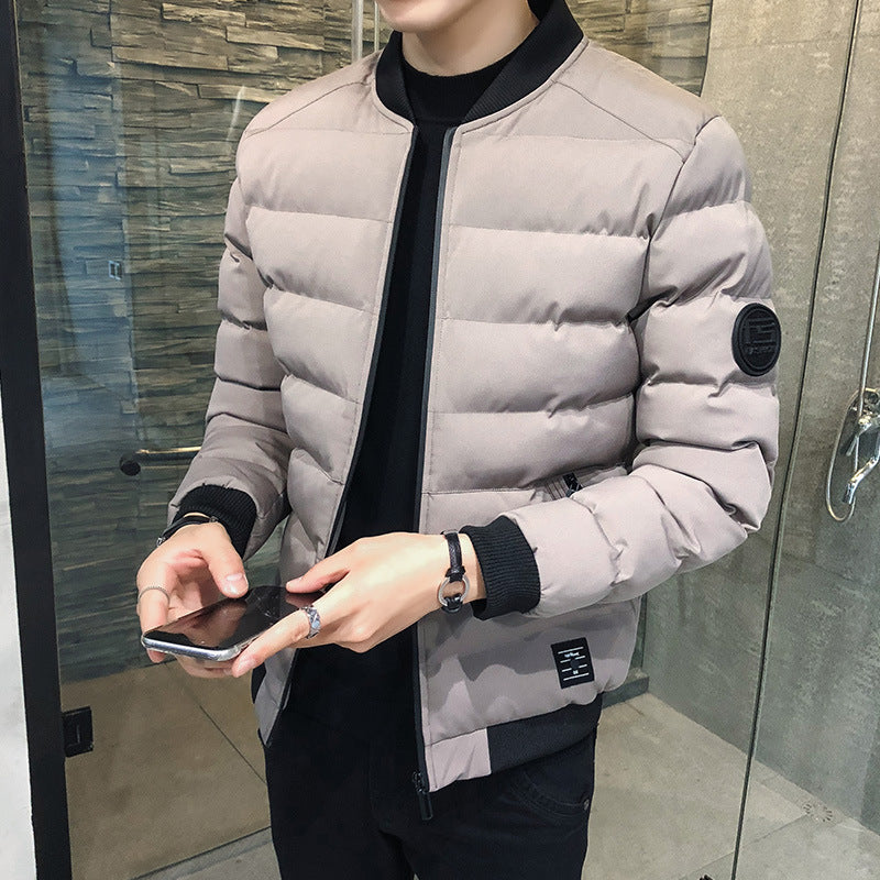 Men's Stand Collar Down Jacket - Baseball Style Puffer Coat