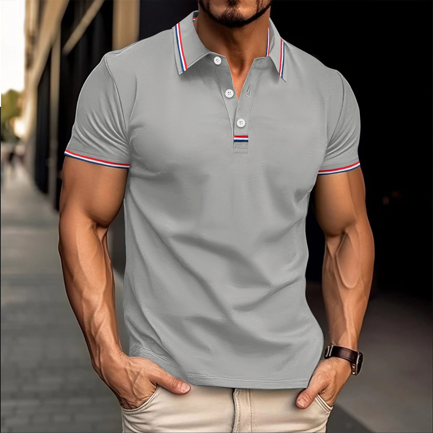 Men's Button Detail T-Shirt - Versatile Casual Tee