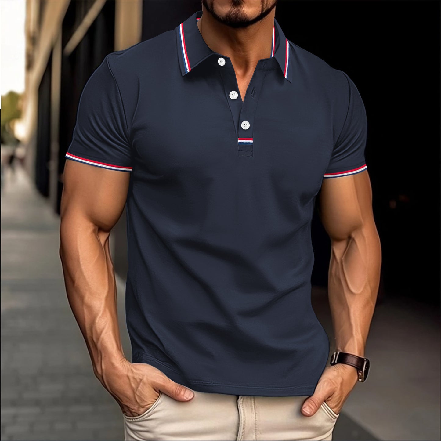 Men's Button Detail T-Shirt - Versatile Casual Tee