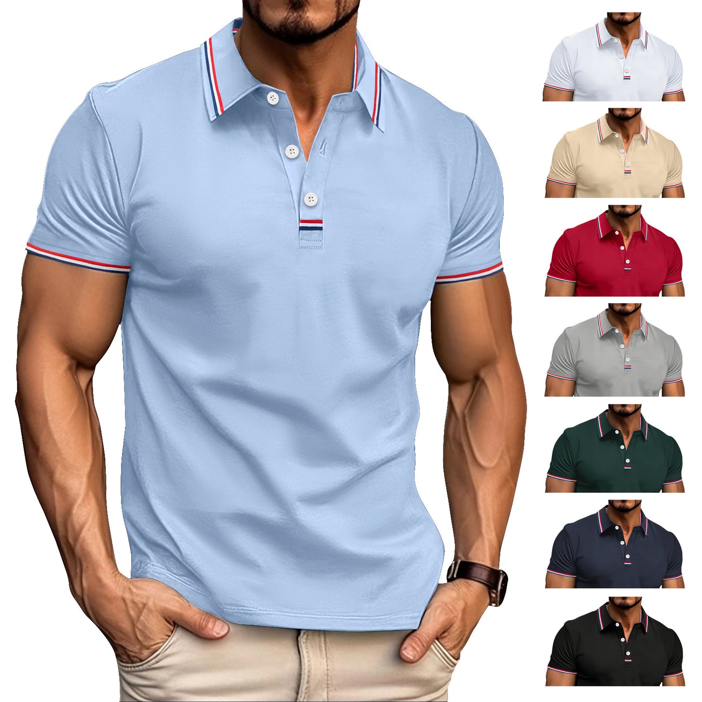 Men's Button Detail T-Shirt - Versatile Casual Tee