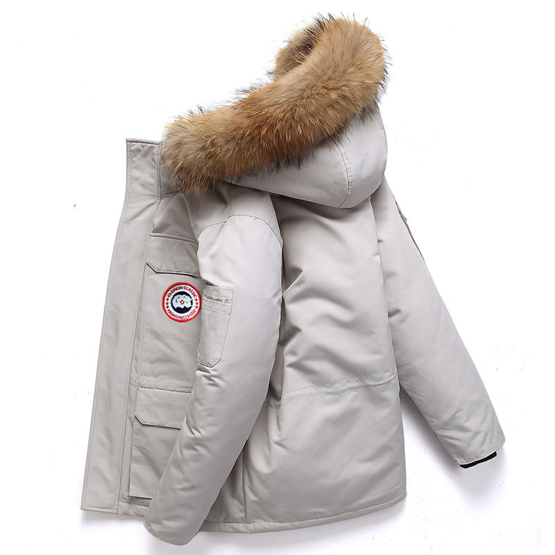 Men's Winter Mid-Length Outdoor Jacket - Warm Padded Coat