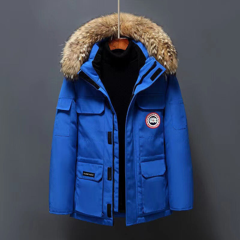 Men's Winter Mid-Length Outdoor Jacket - Warm Padded Coat