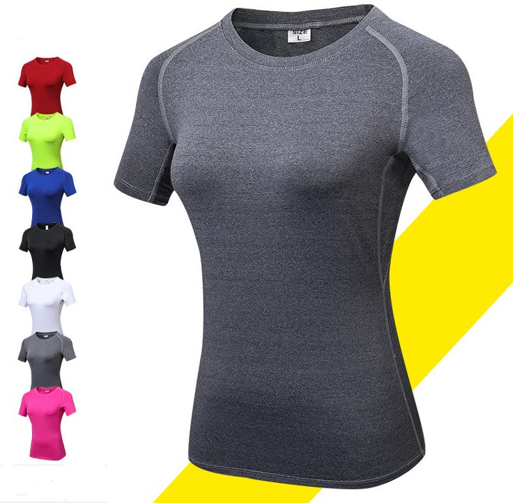 Women's Quick-Dry Compression Training T-Shirt - Yoga Performance Top