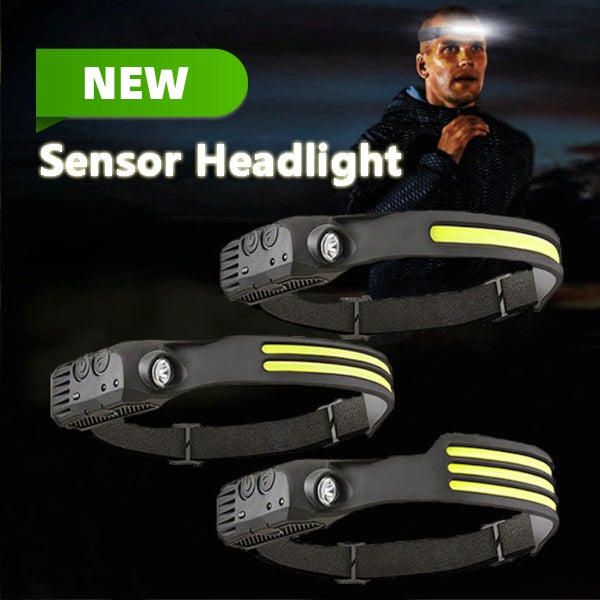 LED Induction Riding Headlamp - USB Rechargeable Waterproof Camping Headlight