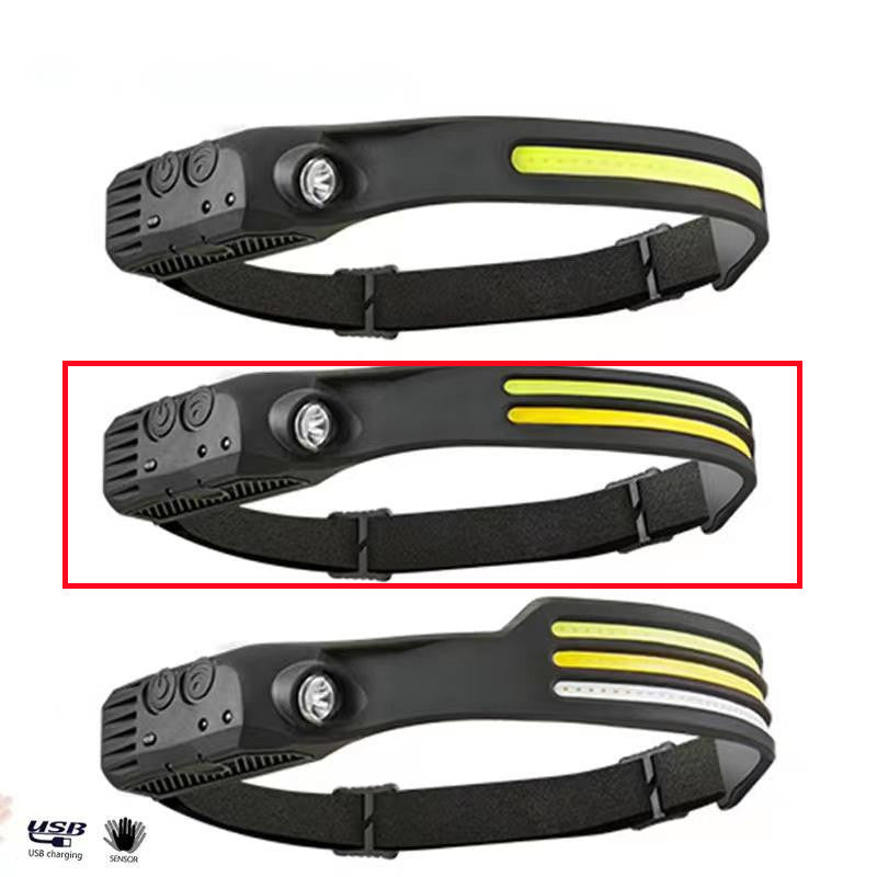 LED Induction Riding Headlamp - USB Rechargeable Waterproof Camping Headlight