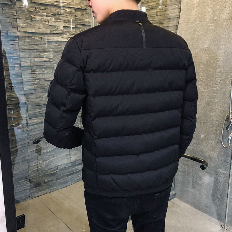 Men's Stand Collar Down Jacket - Baseball Style Puffer Coat