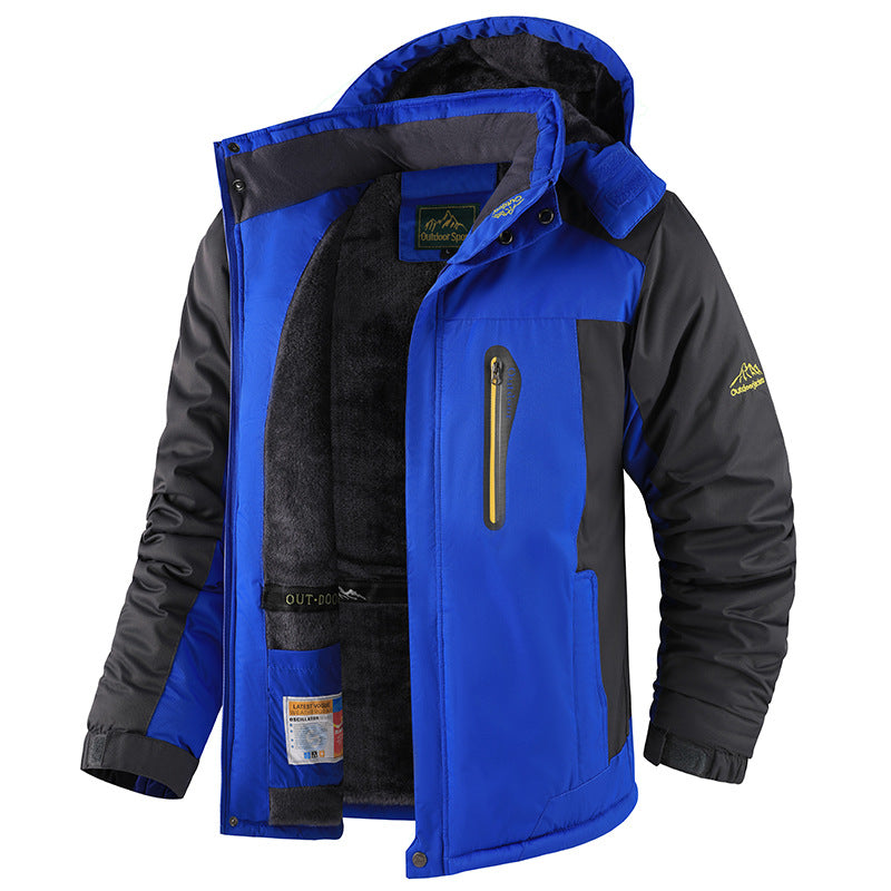 Men's Fleece-Lined Thick Outdoor Winter Jacket - Warm Insulated Coat