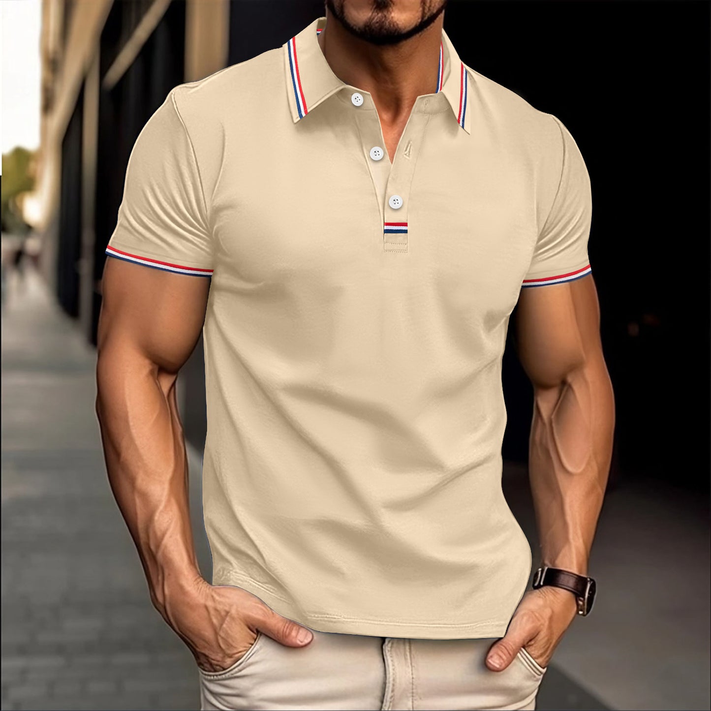 Men's Button Detail T-Shirt - Versatile Casual Tee