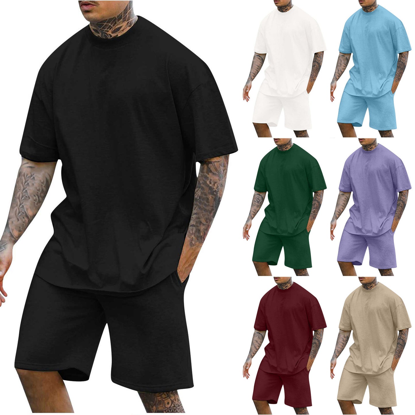 Men's Summer T-Shirt & Shorts Set - Casual Two-Piece Outfit