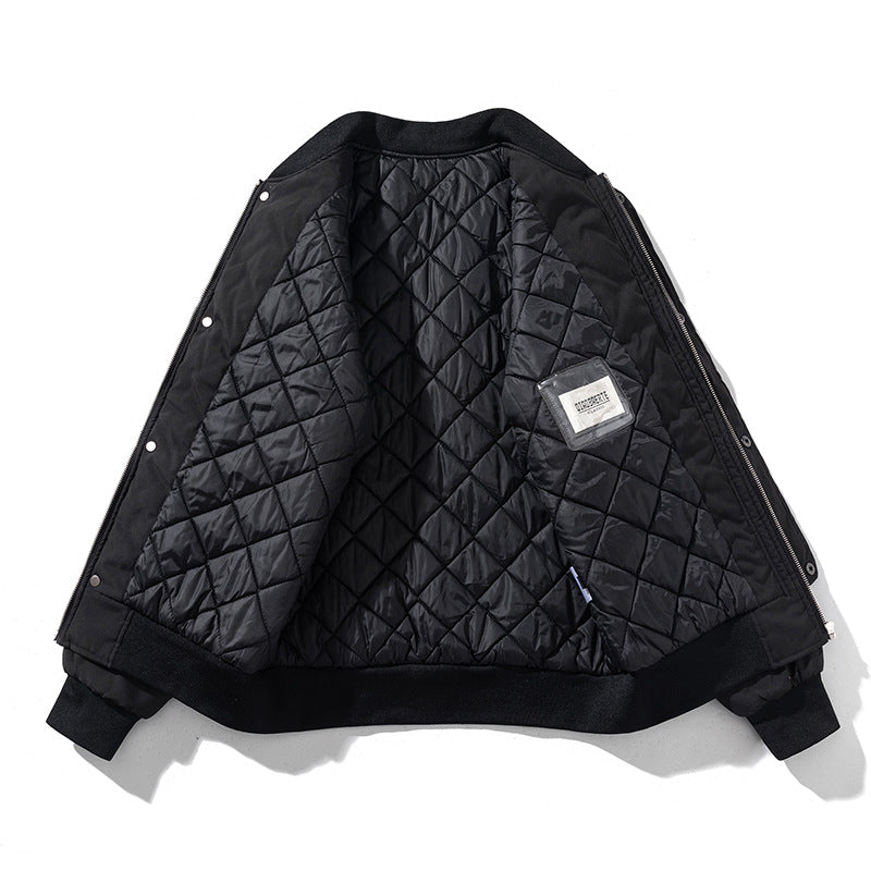 Japanese Style Alphabet Embroidery Bomber Jacket Coat