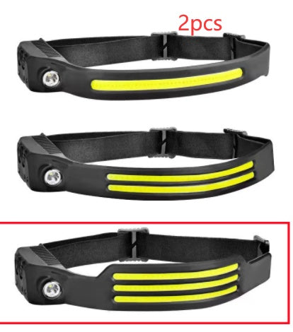 LED Induction Riding Headlamp - USB Rechargeable Waterproof Camping Headlight
