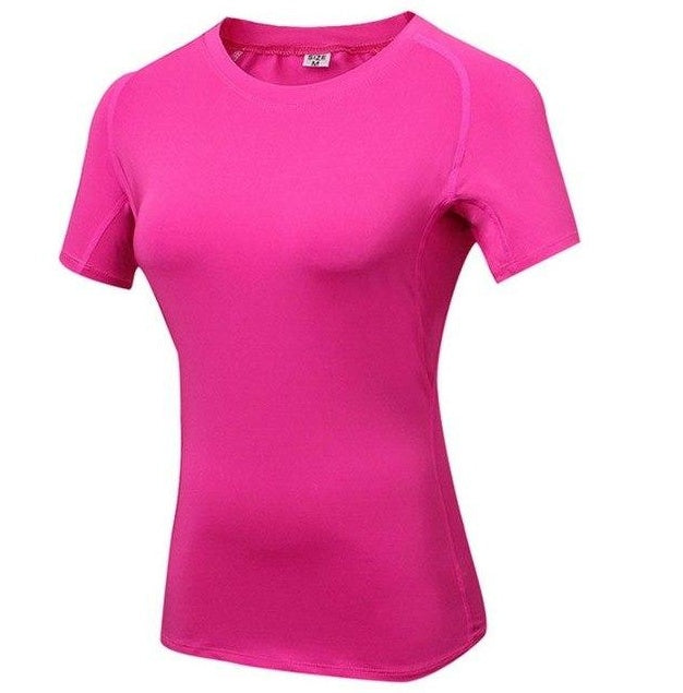 Women's Quick-Dry Compression Training T-Shirt - Yoga Performance Top