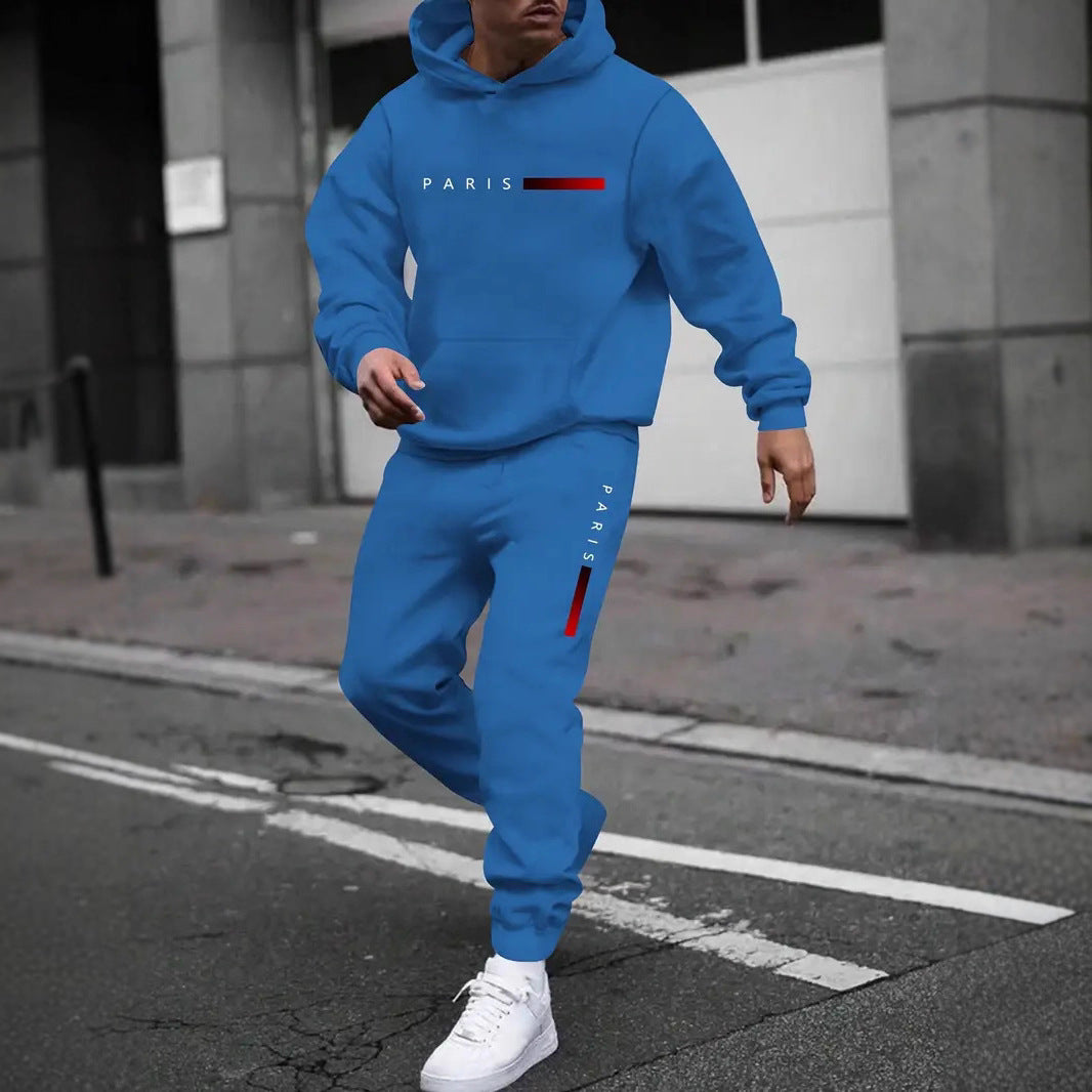 Men's Sweater Sport Pants Suit Printed Fashion