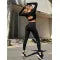 Women's 2-Piece Seamless Workout Set - Long Sleeve Top & High Waist Leggings