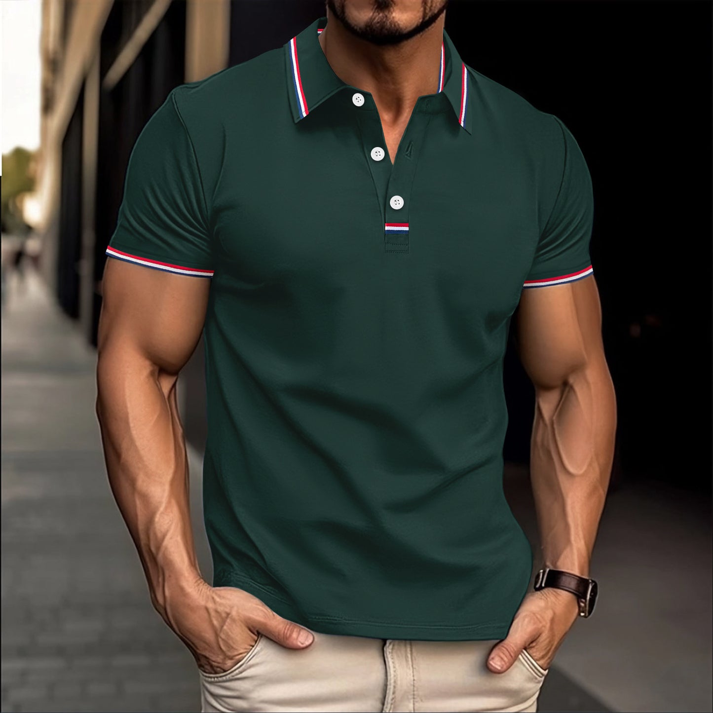 Men's Button Detail T-Shirt - Versatile Casual Tee