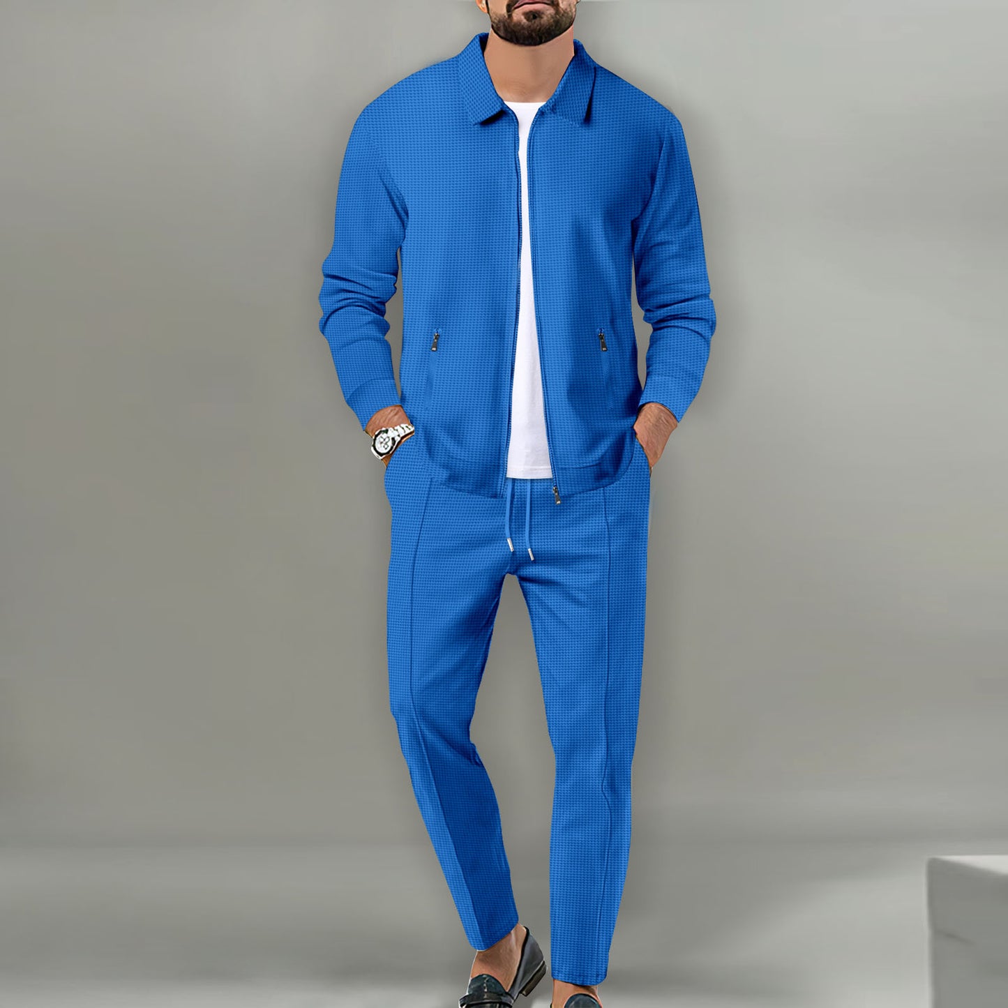 Men's Cardigan Jacket - Slim-Fit Zipper Coat with Lapels