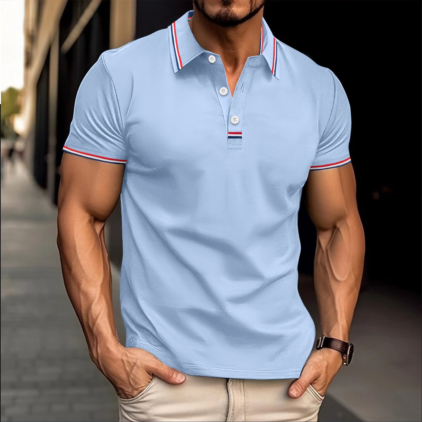 Men's Button Detail T-Shirt - Versatile Casual Tee