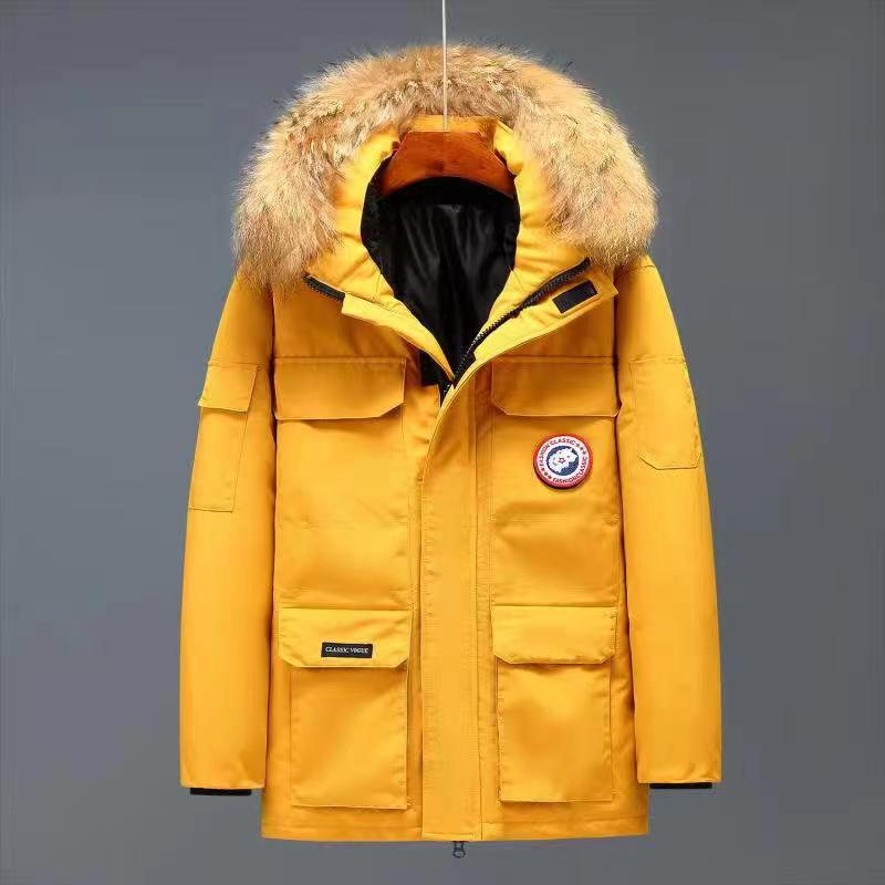 Men's Winter Mid-Length Outdoor Jacket - Warm Padded Coat