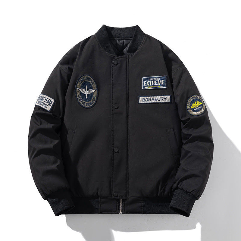 Japanese Style Alphabet Embroidery Bomber Jacket Coat