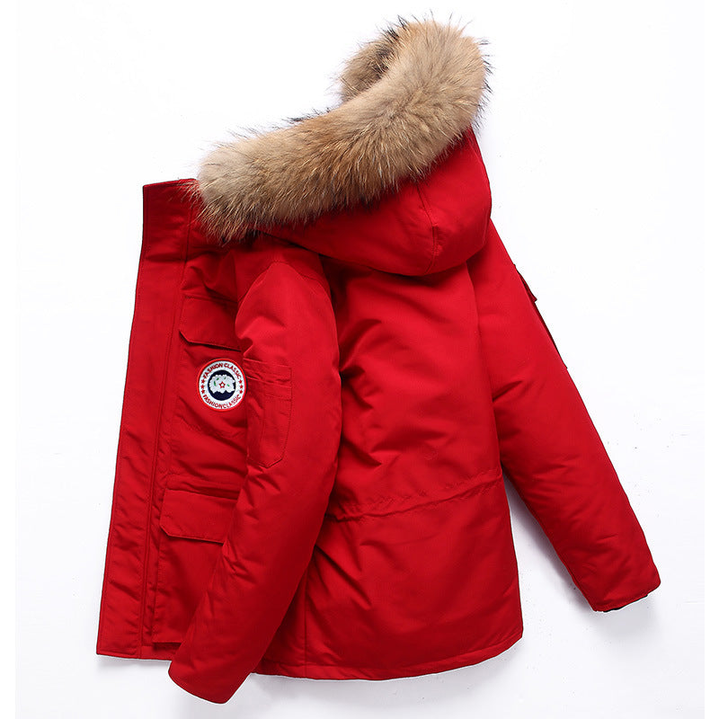 Men's Winter Mid-Length Outdoor Jacket - Warm Padded Coat
