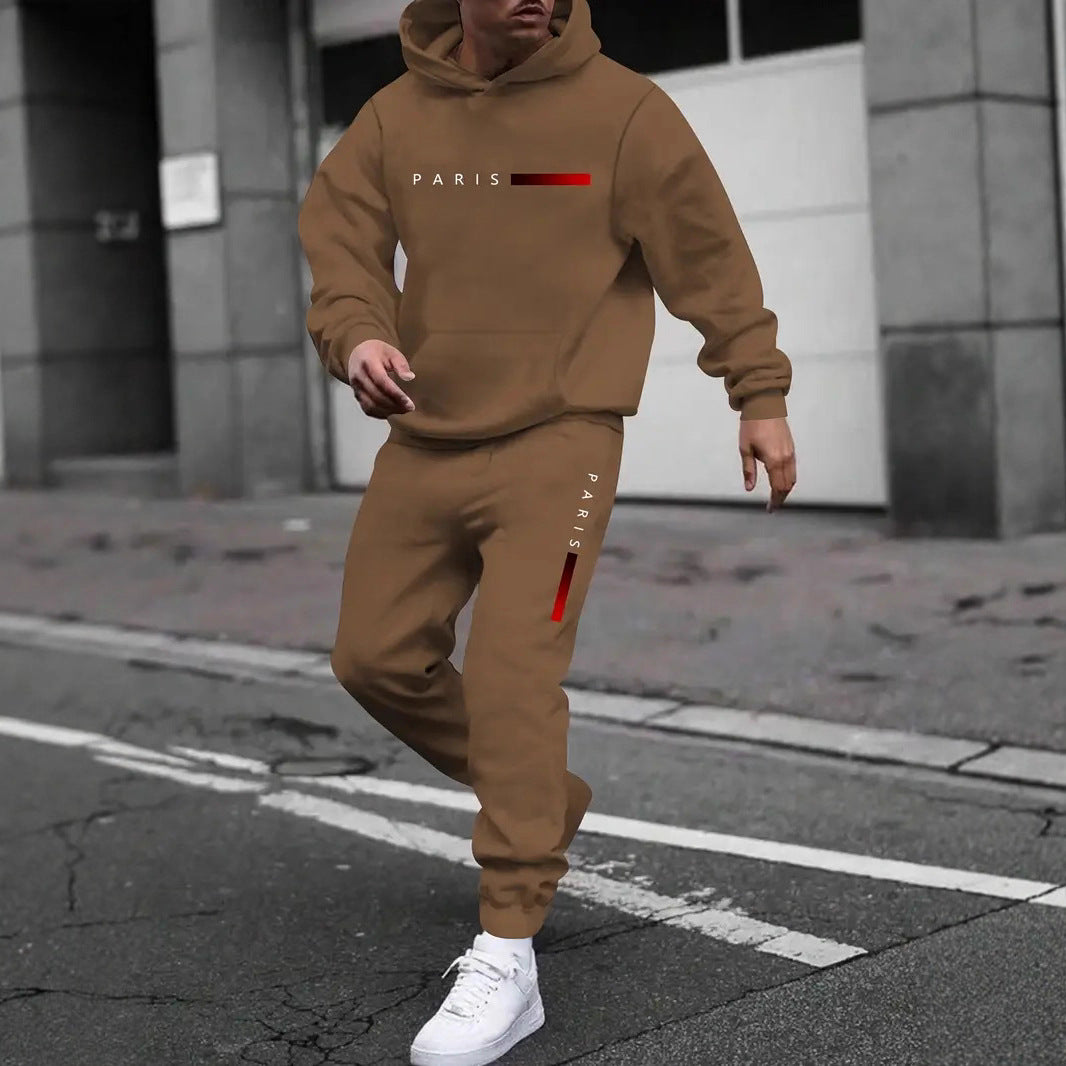 Men's Sweater Sport Pants Suit Printed Fashion