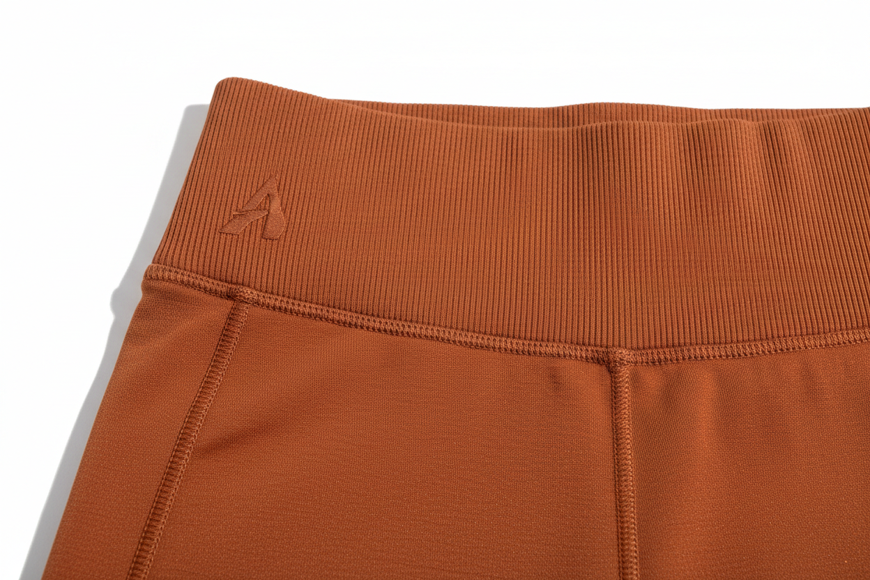 Dark orange leggings fabric detail