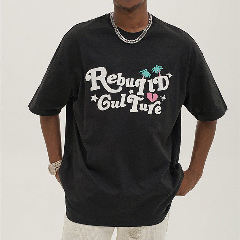 Men's 3D Foam Letter Graphic T-Shirt - Fun Statement Tee