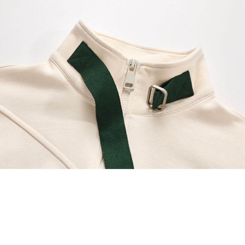 Women's Stand-up Collar Sweater Loose Half Zipper