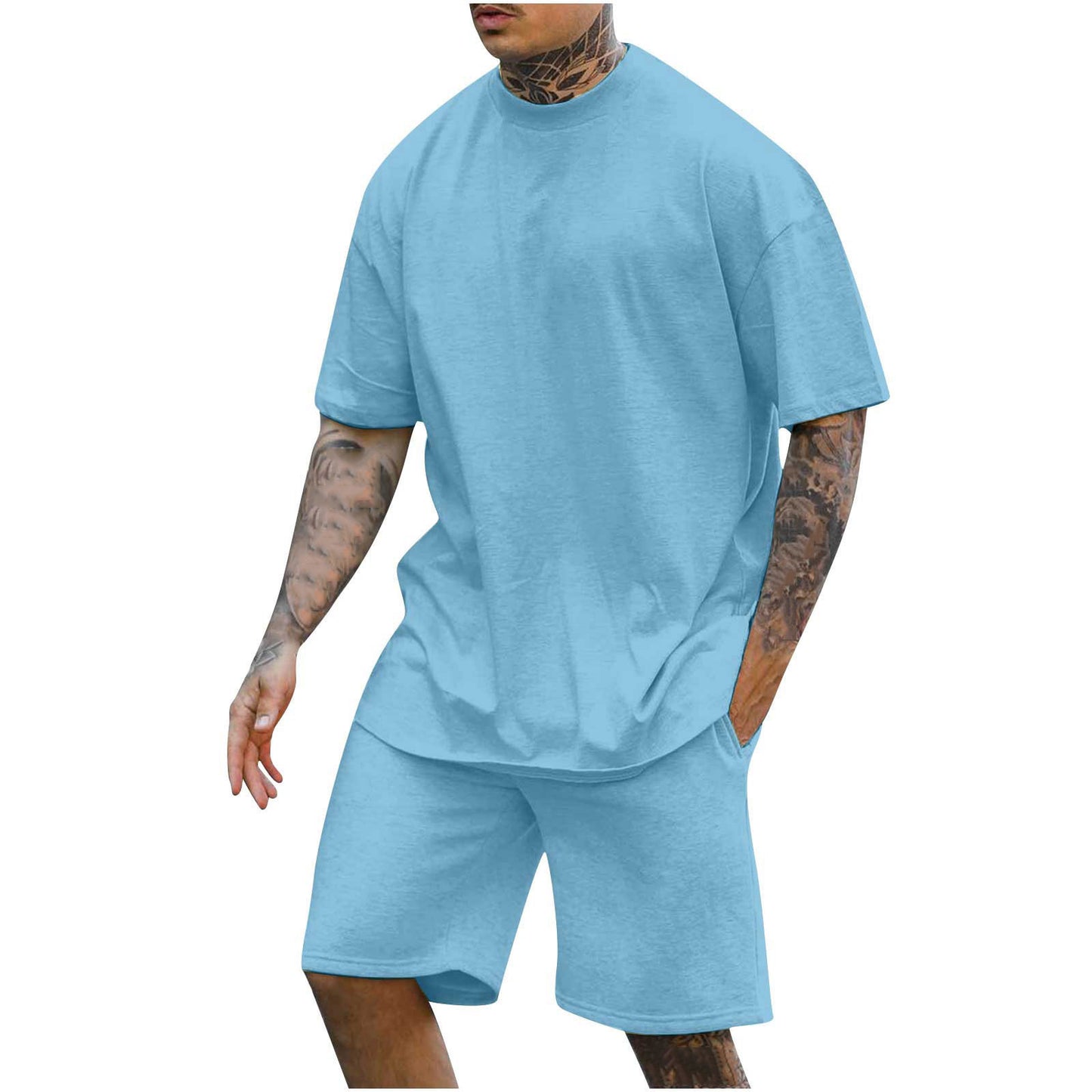Men's Summer T-Shirt & Shorts Set - Casual Two-Piece Outfit